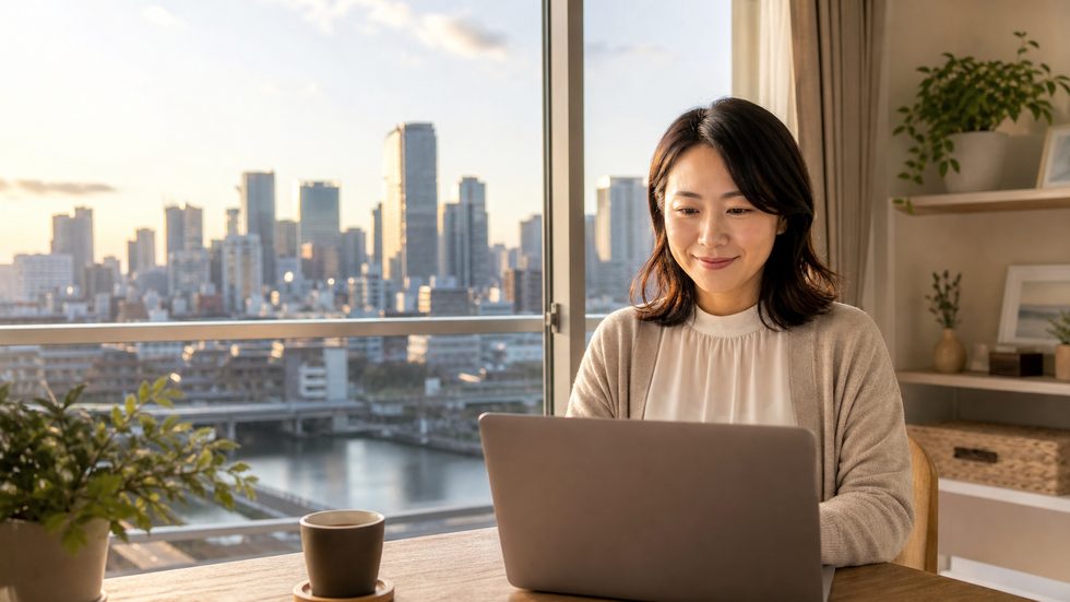 在宅でチャットレディをする30代主婦の様子（昼間の時間活用）