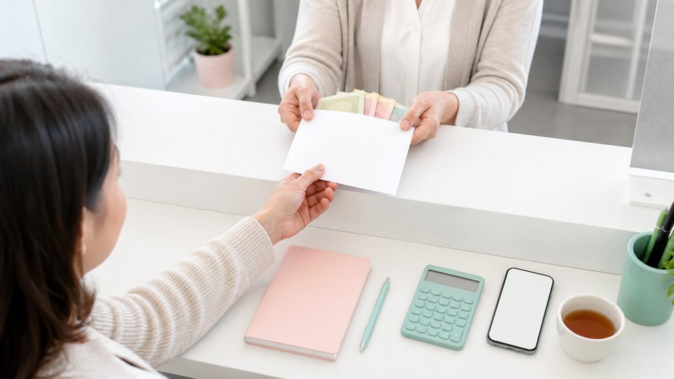 チャットレディ事務所での稼働当日の日払い現金受け取りイメージ