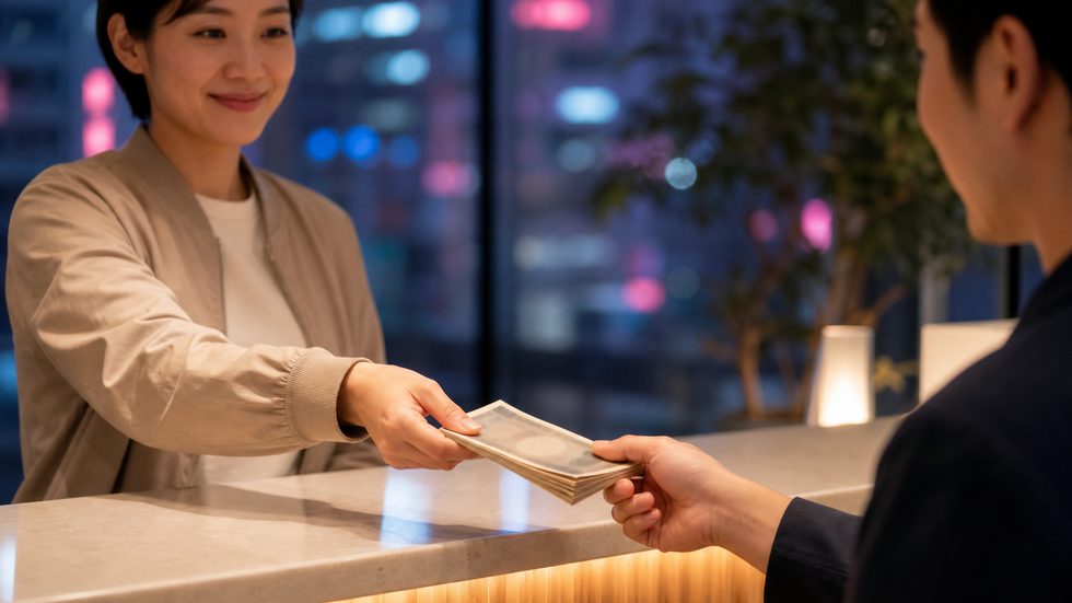チャットレディの日払い現金受け取りのイメージ