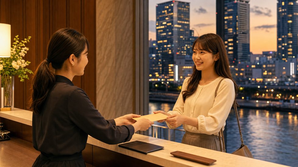チャットレディの日払いで現金を受け取るイメージ(稼働当日に現金で報酬を手渡しするシーン)
