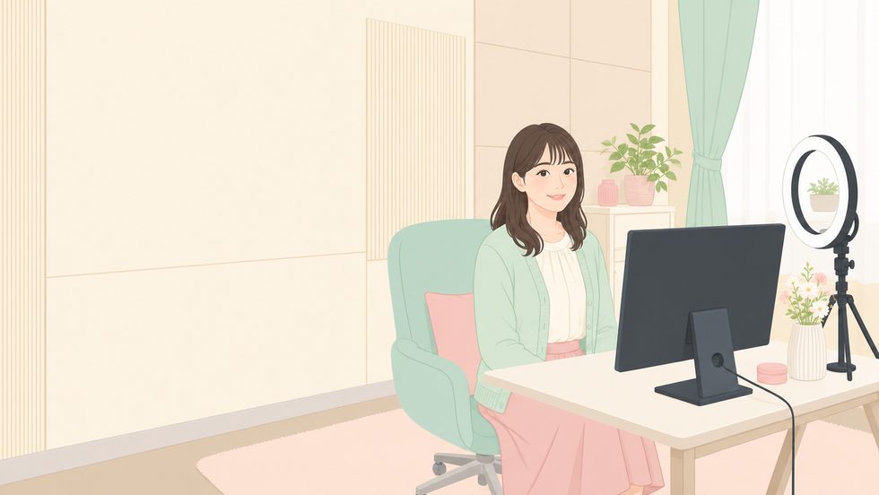チャットレディ事務所の完全防音・完全個室チャットルームの内装（大阪・梅田）