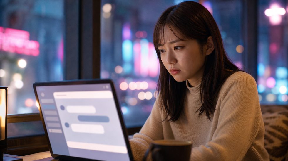チャットレディの録画・流出に不安を感じる女性のイメージ