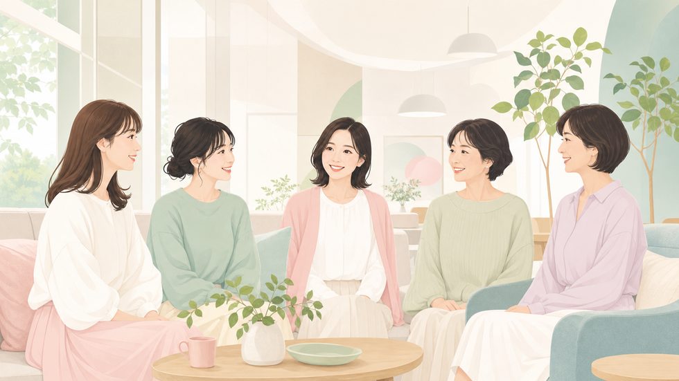 チャットレディとして活躍する様々な年代の女性イメージ（20代から50代まで幅広く在籍）
