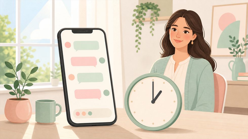 昼間の時間帯にチャットレディとして働くイメージ(13時のスマホ画面)
