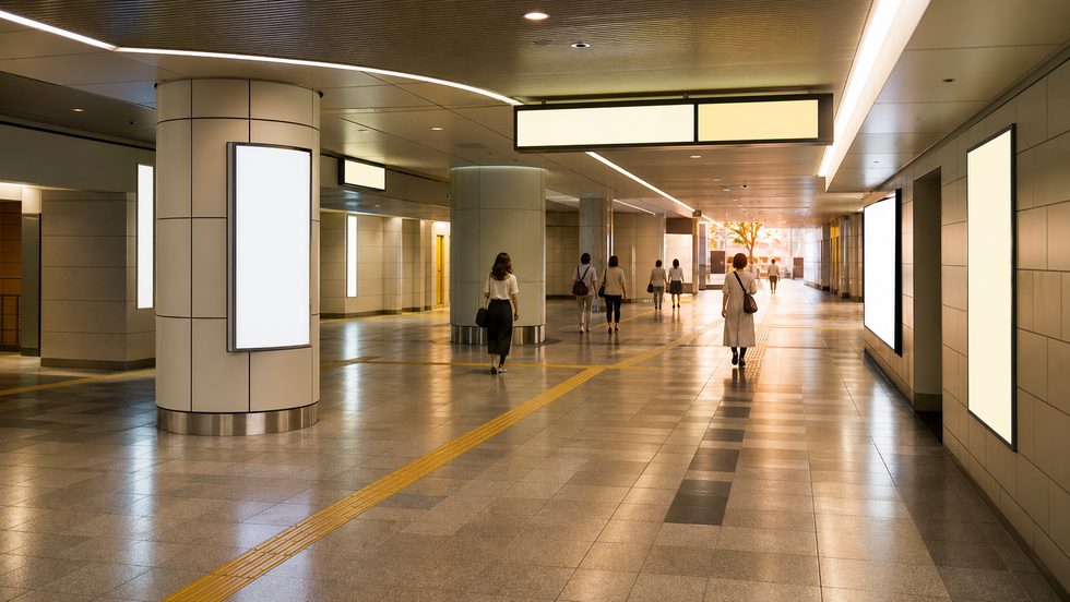 梅田駅F-85番出口の地下通路(大阪・泉の広場近く)