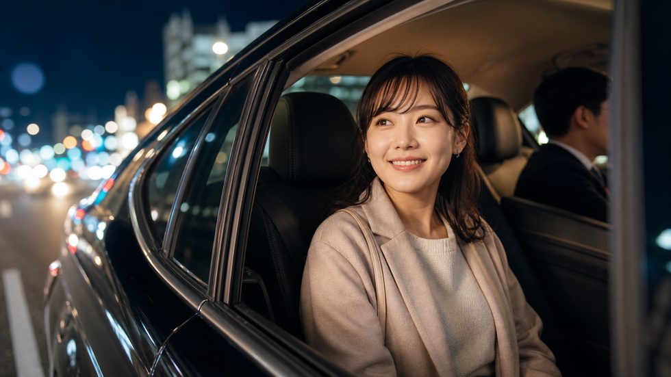 深夜送迎サービスの車(大阪のチャットレディ事務所)