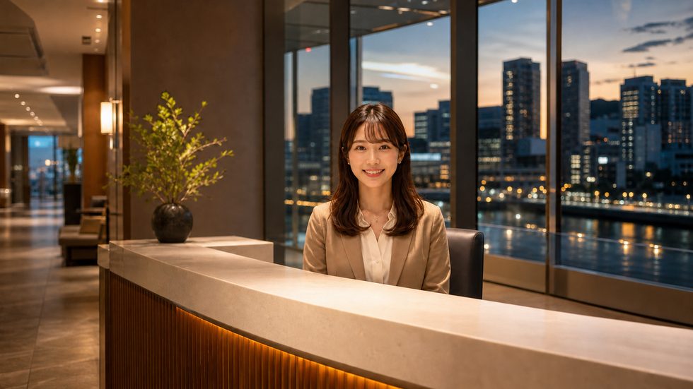 大阪・梅田のチャットレディ事務所の受付・スタッフが笑顔で迎えてくれる面接の第一歩