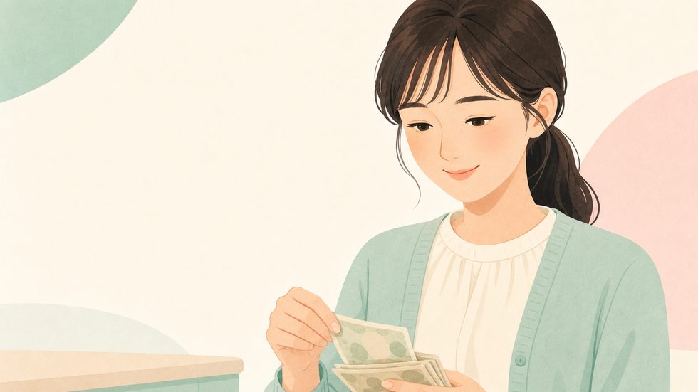 チャットレディが日払いで当日現金を受け取るイメージ(働いた当日に報酬を手渡しで受取)