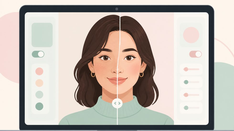 チャットレディの加工カメラ(美肌フィルター)の効果を示す画面イメージ