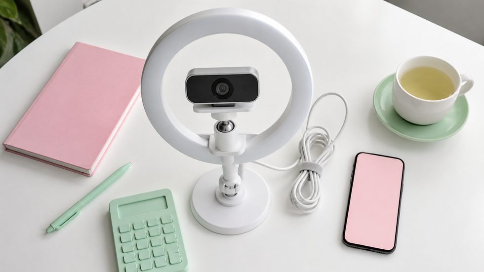 チャットレディの配信機材セットアップ(リングライト・Webカメラ)