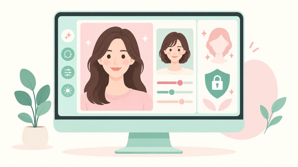 チャットレディの身バレ対策・加工カメラの画面イメージ