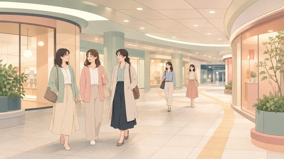 梅田地下街を歩く女性（大阪・通勤のイメージ）