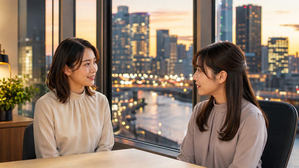 スタッフとの会話力マンツーマン研修の様子