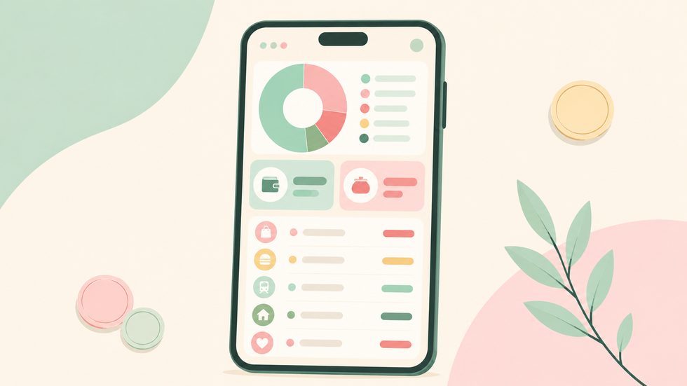 スマホで収支を記録する確定申告準備の様子