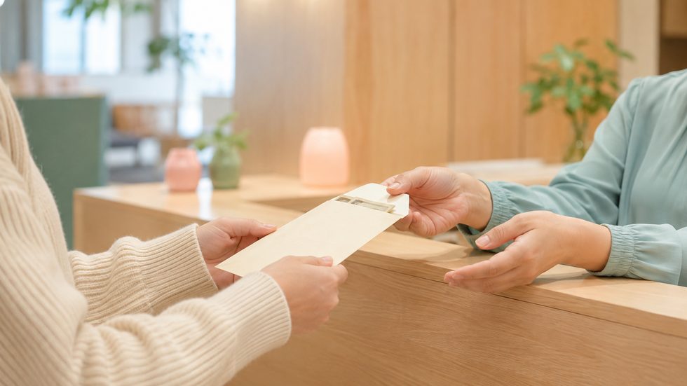 チャットレディの日払い報酬を現金で受け取るイメージ