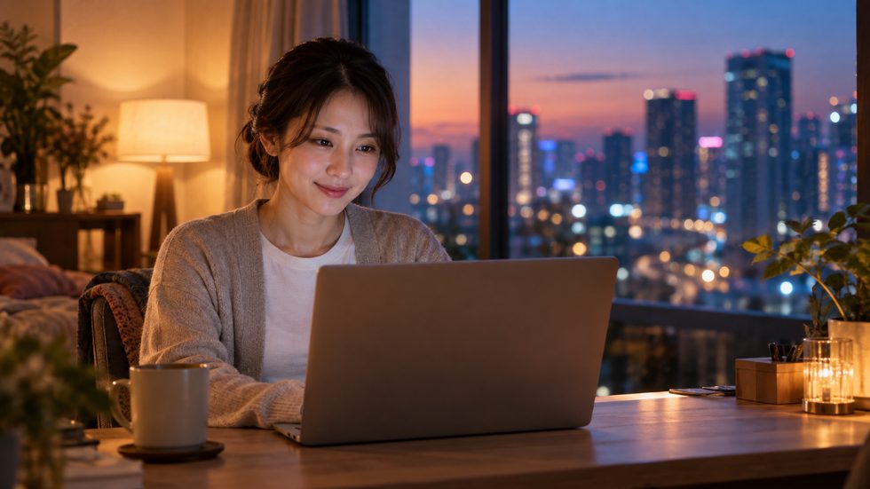 チャットレディの自由出勤シーンイメージ(週1日・短時間OK・24時間365日)