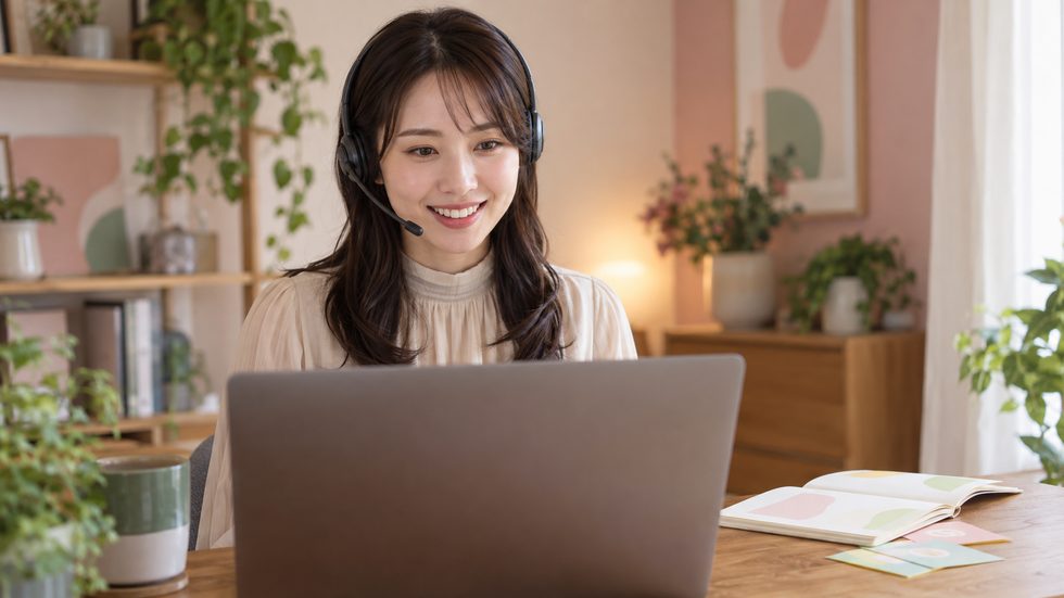 チャットレディの会話シーン(会話力マニュアルを活用した接客の様子)