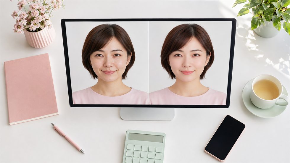 加工カメラのビフォーアフター比較(別人レベルの美肌フィルター効果)