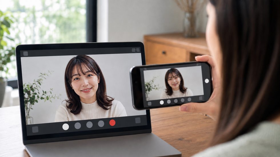 スマホで配信画面を撮影される録画・スクショのリスクを表すイメージ