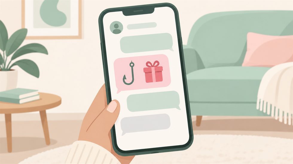 SNSのDMで怪しい勧誘メッセージを受けるスマホ画面