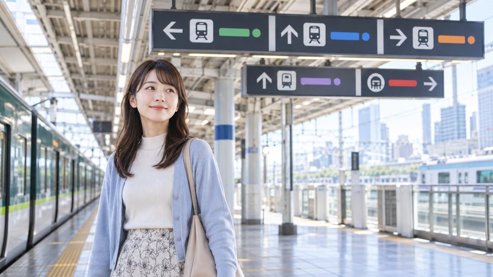 京橋駅の乗り換え案内表示（京阪線からJR・地下鉄への接続）