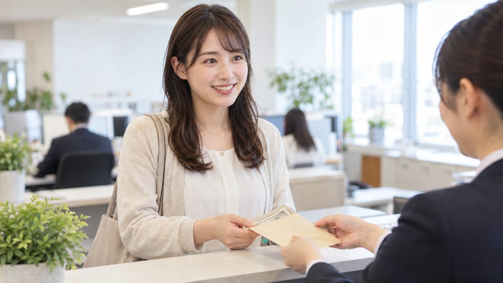 日払いで報酬を現金で受け取るイメージ(当日精算)