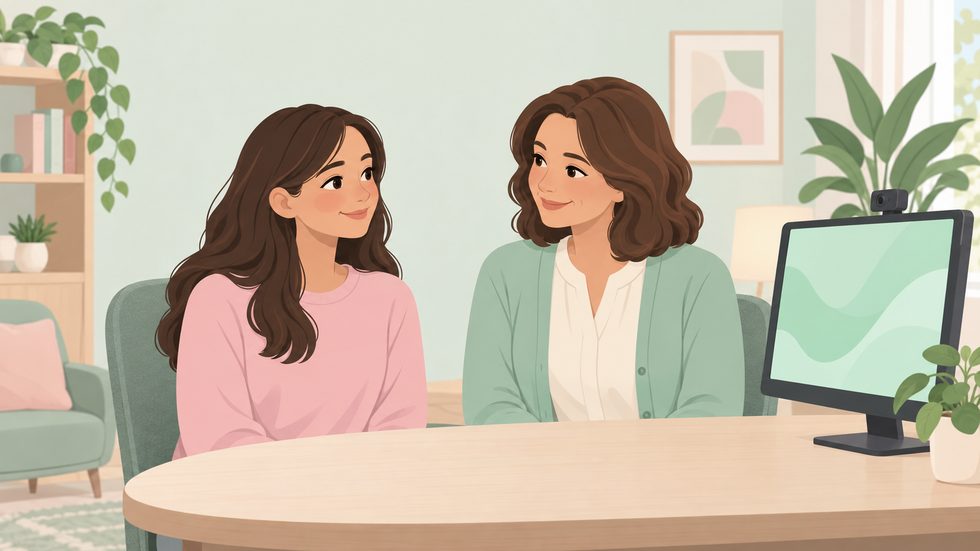 元チャットレディの女性スタッフによるマンツーマン指導の風景