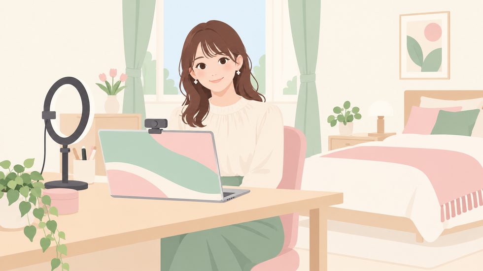 在宅でライブチャットを行う配信環境のセットアップ例