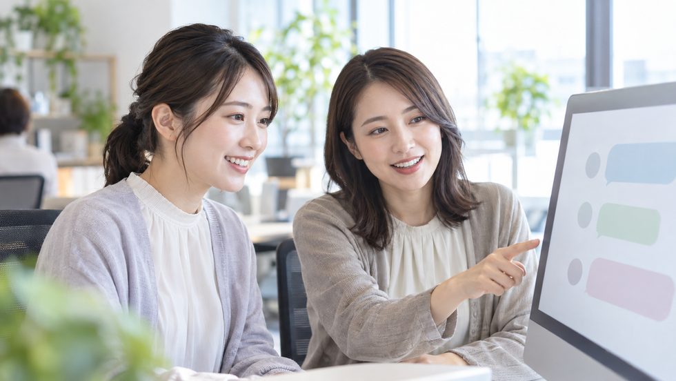 チャットレディがマンツーマン指導を受けている様子（元チャトレスタッフ）