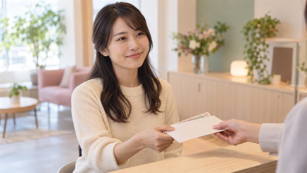 日払いで現金を受け取るイメージ