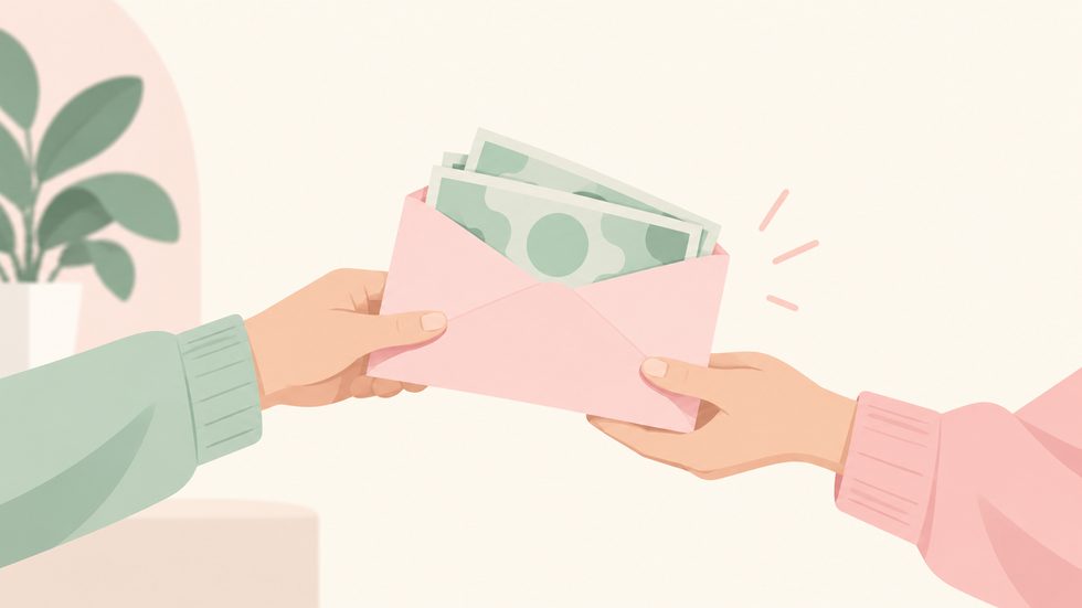 チャットレディの日払い現金受け取りイメージ(当日支払い)