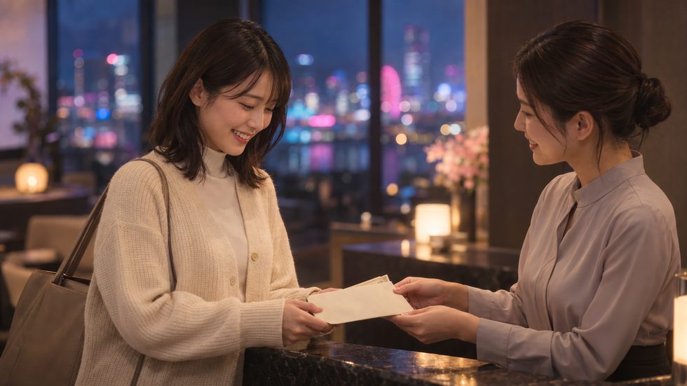 日払いで報酬を受け取るイメージ(その日のうちに現金受け取り)