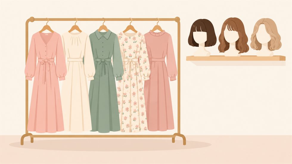 チャットレディの衣装とウィッグの無料レンタル棚